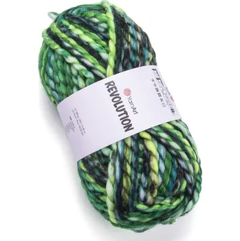 Příze Pletací příze YarnArt REVOLUTION 1602 zelená melírovaná, efektní, 150g/75m