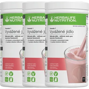 Herbalife 3x Formula 1 Free From Koktejl - 3x 500g Malina a bílá čokoláda bez sóji laktózy a lepku