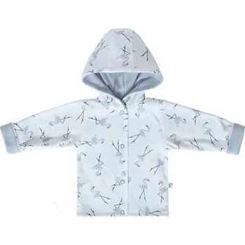 Kojenecké oblečení kabátek pro miminka s kapucí plameňáci velikost 56