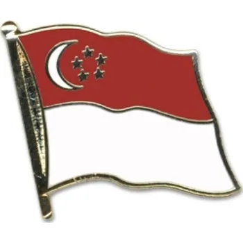 Odznak (pins) 20mm vlajka Singapur - barevný