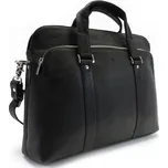Arwel Černá kožená business taška na notebook
