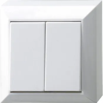 vypínač a zásuvka REV kompletní sada dvojitý vypínač bílá 0511462777 1 ks