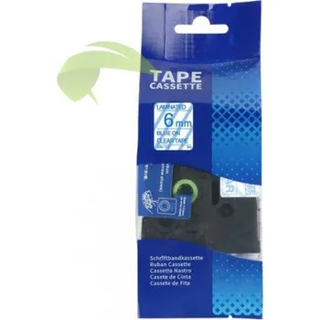 Pásek do tiskárny TONERSYP páska pro Brother TZe-113, 6mm × 8m, modrý tisk / průhledný podklad