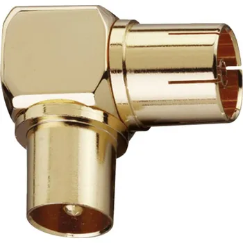 Elektrická zásuvka Oehlbach 4403 Úhlový adaptér na koaxiální kabel Pozlacený Připojení kabelu: IEC konektor na koaxiální kabel, IEC zásuvka