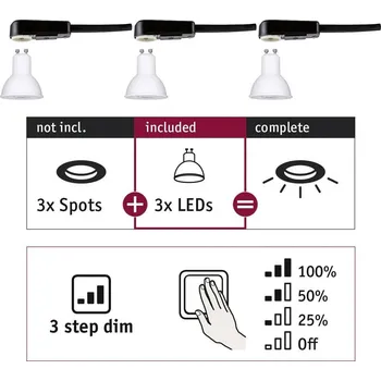 Svítidlo Paulmann 28785 LED vestavné svítidlo, třída G (A - G), GU10, 19.5 W, bílá