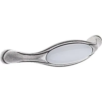 Nábytkové kování TULIP Úchytka Margarita 128 starocín/porcelán bílý (TULIP Úchytka Margarita 128 starocín/porcelán bílý)