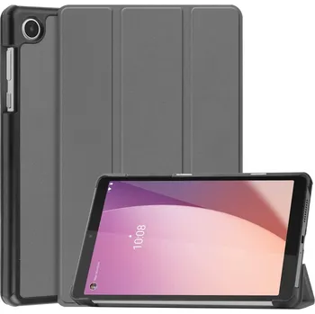 Pouzdro na tablet VSECHNONAMOBIL 56026 LEATHER Zaklápěcí obal pro Lenovo Tab M8 4. generace (4th gen) šedý