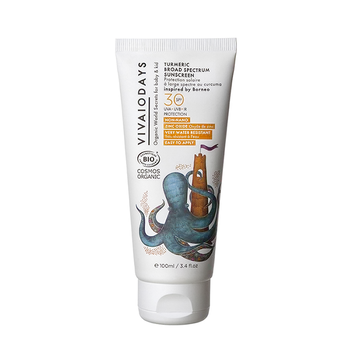 VIVAIODAYS BIO Voděodolný opalovací krém SPF 30 s kurkumou, 100 ml