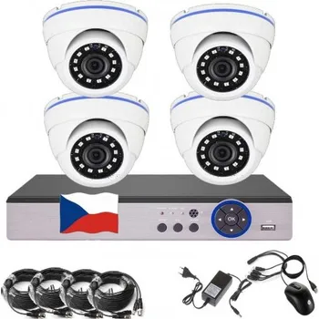 Analogová kamera 4CH 5MPx AHD kamerový set EONBOOM 4D CCTV s DVR s LAN a 4x venkovní dome kamera