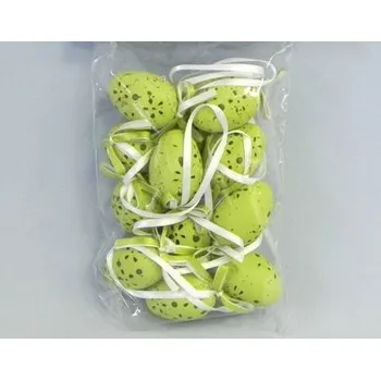 Velikonoční dekorace Vajíčka pvc 12ks/4cm zelená (H51-11S1174/4/G)