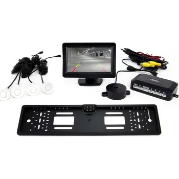 Parkovací asistent Parkovací asistent 4 senzory bílé TFT01 4,3 `s kamerou CAM-402 LED v podložce pod SPZ, , ,