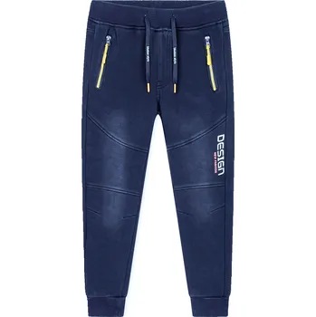 Chlapecké riflové kalhoty/ tepláky, zateplené - KUGO CK0925, modrá Barva: Modrá, Velikost: 164