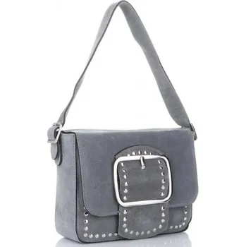 Kabelka Vittoria Gotti Kožené kabelka listonoška Vittoria Gotti šedá