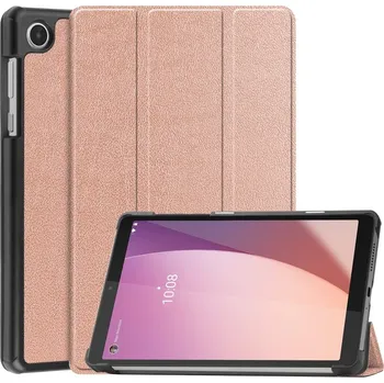 Pouzdro na tablet VSECHNONAMOBIL 56024 LEATHER Zaklápěcí obal pro Lenovo Tab M8 4. generace (4th gen) růžovozlatý