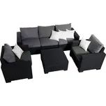 DEOKORK Zahradní ratanová sestava CALIFORNIA antracit pro 5 osob