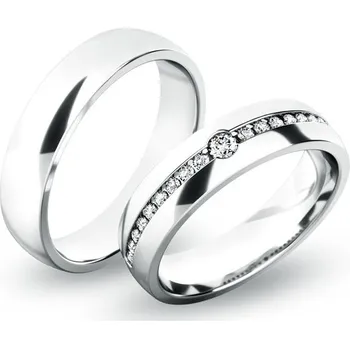 Prsten Snubní prsteny bílé zlato 585 zirkon 0.230 ct G/SI - SP-61054