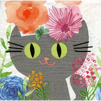 Papírový ubrousek UBR-G43, Ubrousek, 16x16 cm, KOČKA, 1 kus