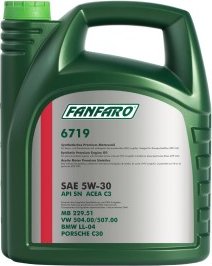 FANFARO motorový olej 504 00/507 00 6719 5W-30, 5 L, PLAST VW/Audi/Škoda/Seat 5W-30 5l, FANFARO, FF6719-5PL