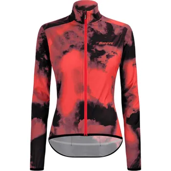 Cyklistická bunda SANTINI Cyklistická větruodolná bunda - NEBULA STORM LADY - světle modrá/růžová S