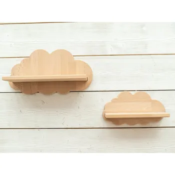 Woodisio Dětská polička OBLAK Variant: Set (mini a maxi), Barva: Přirodní dřevo