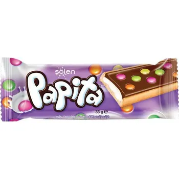 Papita sušenka s mléčným krémem a dražé 33g