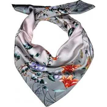 Šála JOLBAN Šátek saténový (60x60cm) růžový s potiskem T121