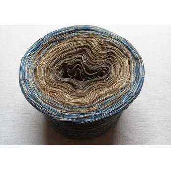 Příze Nový Mořský příboj 3-nitka 1000m s hedvábím (Duhové klubko s hedvábím Nový Mořský příboj)