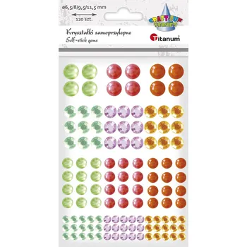 samolepka ST435, Samolepky, krystaly, perly, mix barev, kulaté, rozměr archu 15x10cm