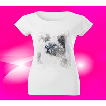 Dámské tričko Dámské tričko s kočičkou II (kočka kočička II)