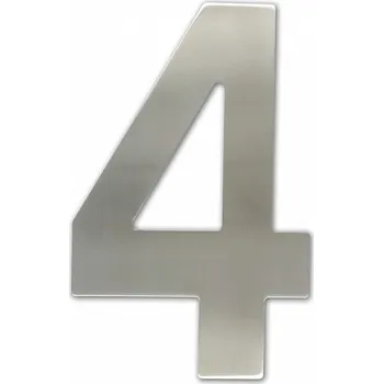 Domovní cedule Číslo domovní fasádní NEREZ 150mm zadní uchycení na trn Varianta: číslice 4