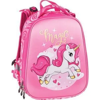 Školní batoh PULSE Batoh Anatomic Cube Pink Magic, růžová-jednorožec, anatomický, PULSE 122152 358310