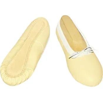 Dámská sálová obuv Taneční piškoty kůže Classic - světle béžové - 42