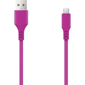 Datový kabel SETTY USB- microUSB kabel 1,0 m 2A Magenta - purpurová (GSM108862)