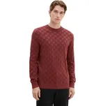TOM TAILOR PÁNSKÝ SVETR PLAST.VZOR-BORDO XXL