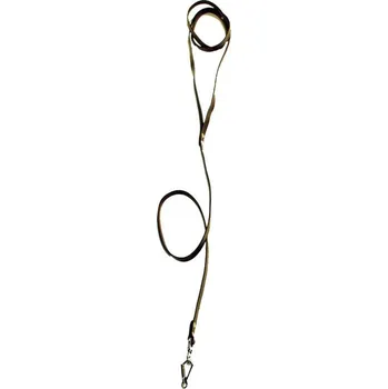 Vodítko pro psa Vypouštěcí vodítko z ploché hnědé kůže - vypouštění od obojku
