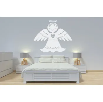 Samolepící dekorace Lepy.cz Samolepka na zeď Vánoční Anděl Velikost (šířka x výška): 25x21cm, Barevná varianta: Tmavě červená