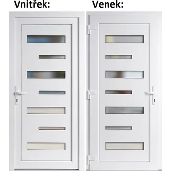Vchodové dveře Soft Vchodové plastové dveře 6100 bílé 100x210 cm, levé, otevírání VEN