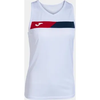 Dámské tričko Dámské tenisové tílko JOMA COURT SLEEVELESS SHIRT WHITE RED NAVY Velikost: L, Barva: WHITE