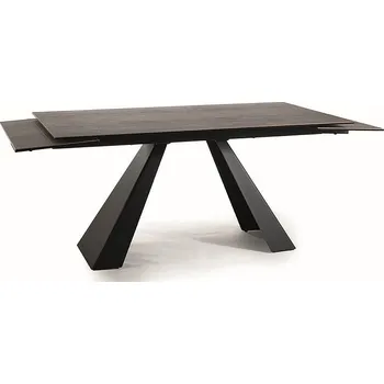 Jídelní stůl Nábytek PEGAS s.r.o. Jídelní stůl SALVADORE 160, Efekt hnědého dřeva/Černý mat