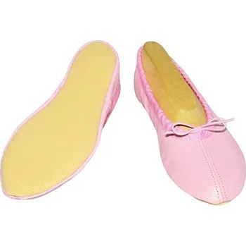 Dámská sálová obuv Gymnastické cvičky kůže Iris - podešev pryž - světle růžové - 25