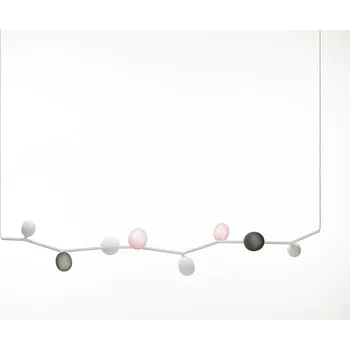 Brokis Designové závěsné svítidlo Ivy PC1070 Horizontal 8, 200 cm Povrch Montury: kov - bílý matovaný komaxit se strukturou, Barva skla: Triplex opál, Způsob instalace: Baldachýn - kov - bílý matovaný komaxit se strukturou