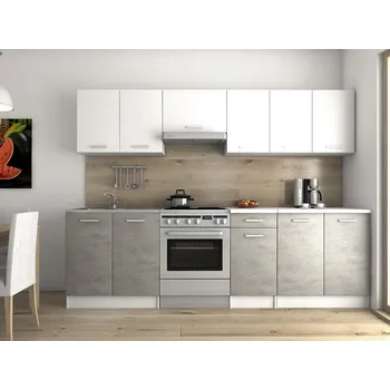 Kuchyňská linka Nábytek PEGAS s.r.o. Kuchyňská linka Luigi 260/200 bílá/beton