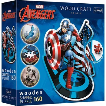 Wood Craft Origin puzzle Neohrožený Kapitán Amerika