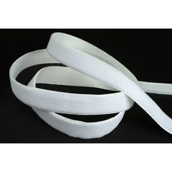Stuha Sametová stuha - bílá - 7 mm/1 m