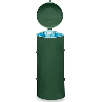 Odpadkový koš Odpadková nádoba z oceli, plastové víko, 120 litrů, mechově zelená