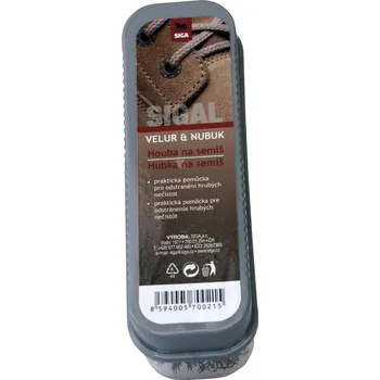 Přípravek pro údržbu obuvi Houba na semiš Siga Velur Nubuk - bezbarvá