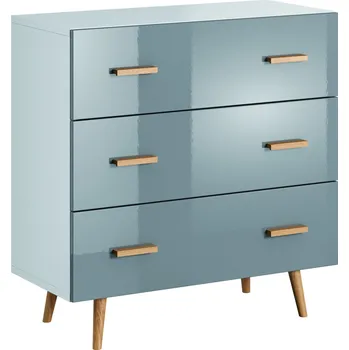 Komoda Nábytek PEGAS s.r.o. Komoda BRILLO K3S, Bílý mat + Šedý lak