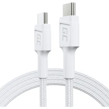 Datový kabel *Green Cell Bílý kabel USB-C typu C 1,2m Green Cell PowerStream, napájení 60 W, rychlé nabíjení 3.0 (Bílý kabel GC PowerStream USB-C - USB-C o délce 1,2 m s podporou rychlého nabíjení ve standardu Power Delivery (60 W) byl vytvořen tak, aby splnil očekává