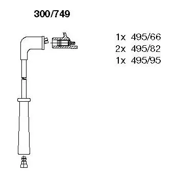 Zapalovací kabel Sada kabelů pro zapalování, , MD085765, BREMI, 300/749
