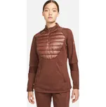 dámské funkční tričko, mikina NIKE - BRONZE/ORANGE - L (Nike Therma Zip Top Womens)